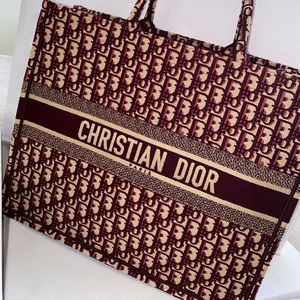 Christian Dior Book Tote Burgundy